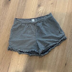 GAP High Waist Black and White Gingham Shorts